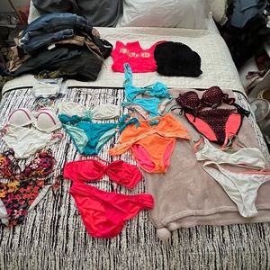Various bikinis sizes small & medium, but fit like small sizes 0-2